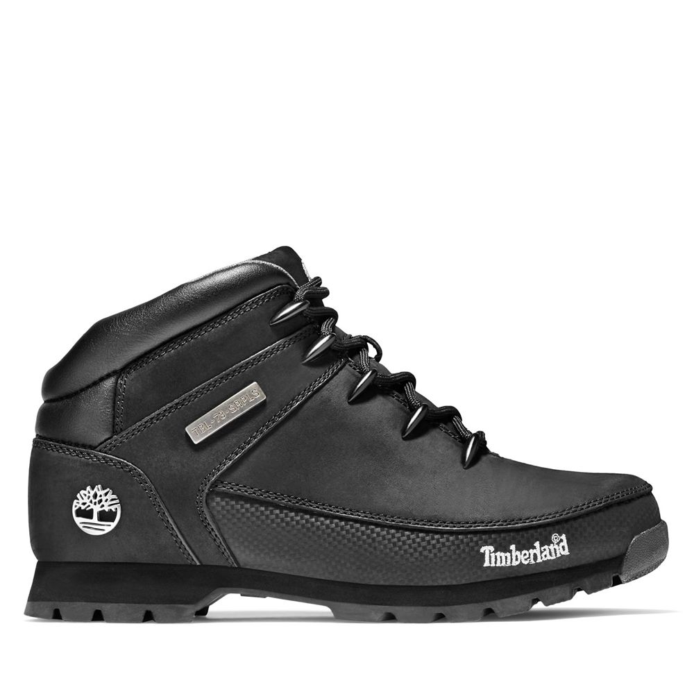 Timberland Mens Hiker Boots Euro Sprint Mid - Black - India FD1074685